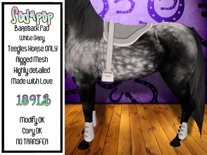 Bareback Pad - White Grey