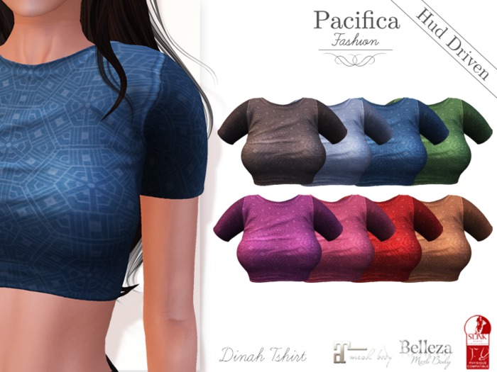 Pacifica Fashion - Dinah Tshirt (with HUD) for Belleza, Maitreya, Slink