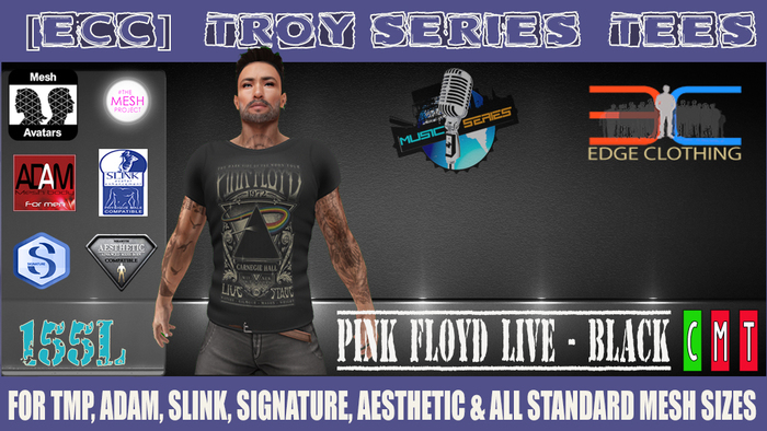 [ECC] TROY SERIES TEES-PINK FLOYD BLACK