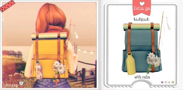 ninety - Lets go to Fish Backpack Blue