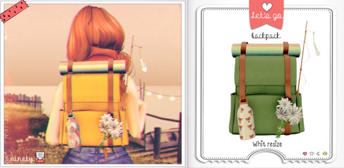 ninety - Lets go to Fish Backpack Green