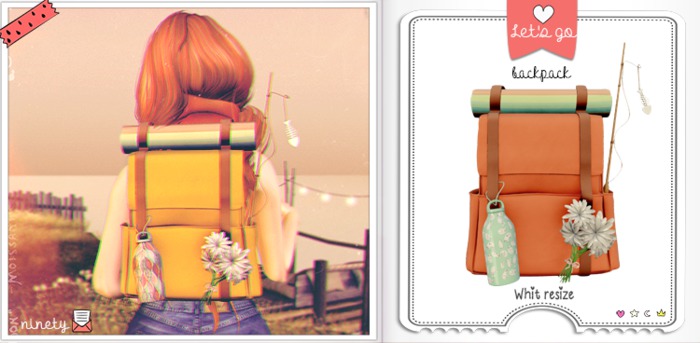 ninety - Lets go to Fish Backpack Orange