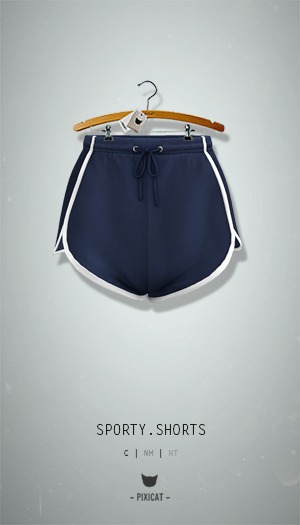 -Pixicat- Sporty Shorts (Blue)