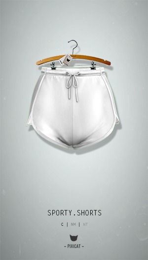 -Pixicat- Sporty.Shorts (White)