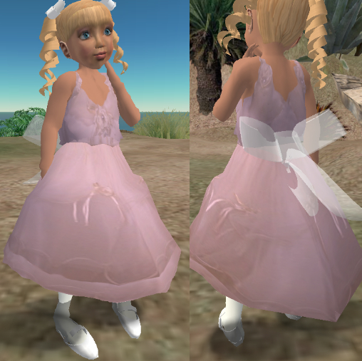 DD - Little Tyke Flower Girl Dress - Pink Organza w/White Bow