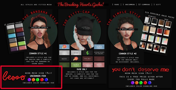 Beusy: Besos Neon Sign [Breaking Hearts Gacha] - UNCOMMON