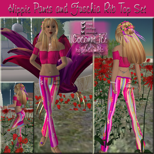 Hippie Pants & Fuschia Rib Top Set