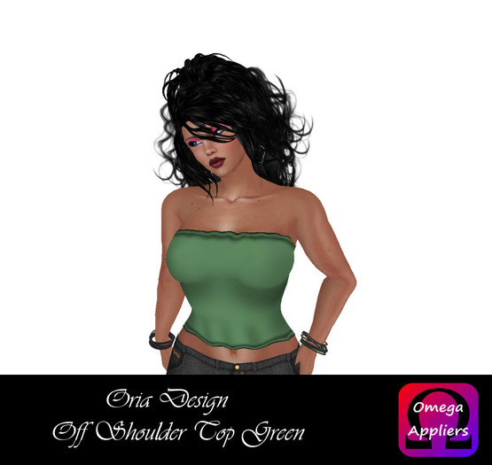 Oria Design - Off Shoulder Top Green