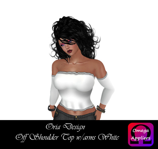 Oria Design - Off Shoulder Top w/arms White