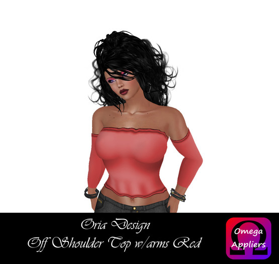 Oria Design - Off Shoulder Top w/arms Red