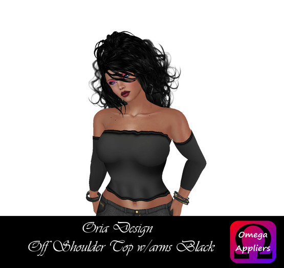 Oria Design - Off Shoulder Top w/arms Black