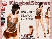 KS OUTFIT KLAVA TOP&SKIRT ORANGE