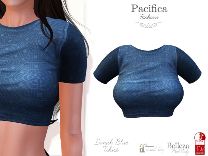 Pacifica Fashion - Dinah Blue Tshirt (Belleza, Maitreya, Slink)