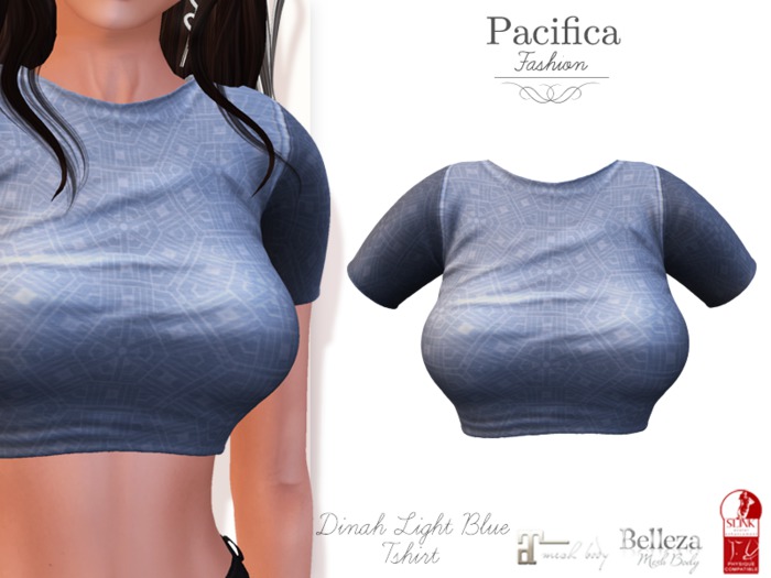 Pacifica Fashion - Dinah Light Blue Tshirt (Belleza, Maitreya, Slink)