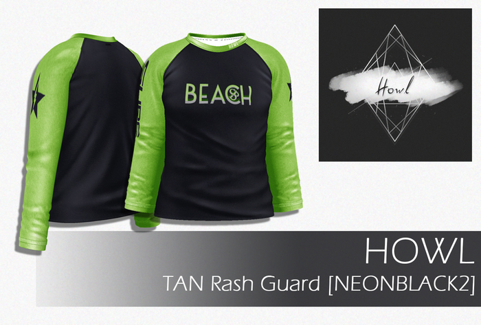 Howl - TAN Rash Guard [NEONBLACK2] Wear