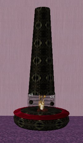 Fireplace Round w/Poses-Black & Red-12 Prim