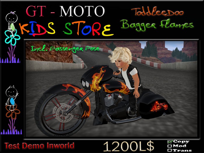 GT - MOTO Bagger Flames ToddleDoo (BOX)