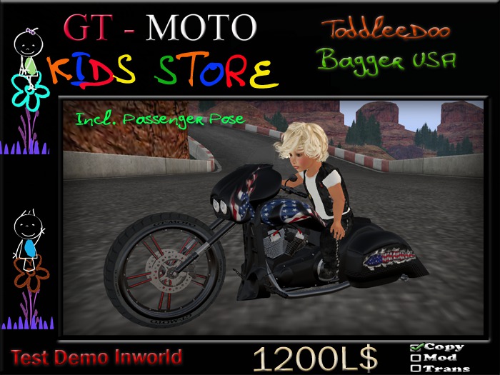 GT - MOTO Kids Bagger USA ToddleDoo (BOX)