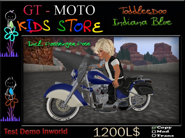 GT - MOTO Kids Indiana Blue White ToddleDoo (BOX)