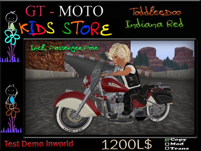GT - MOTO Kids Indiana Red White ToddleDoo (BOX)