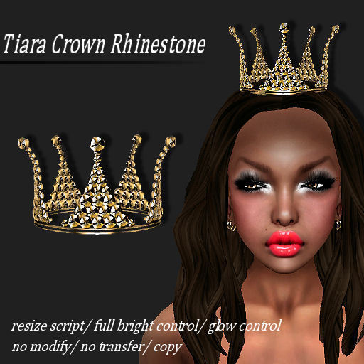 Tiara Crown Rhinestone Gold (transfer)    -RYCA-