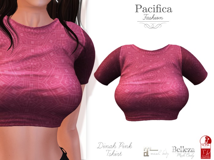 Pacifica Fashion - Dinah Pink Tshirt (Belleza, Maitreya, Slink)