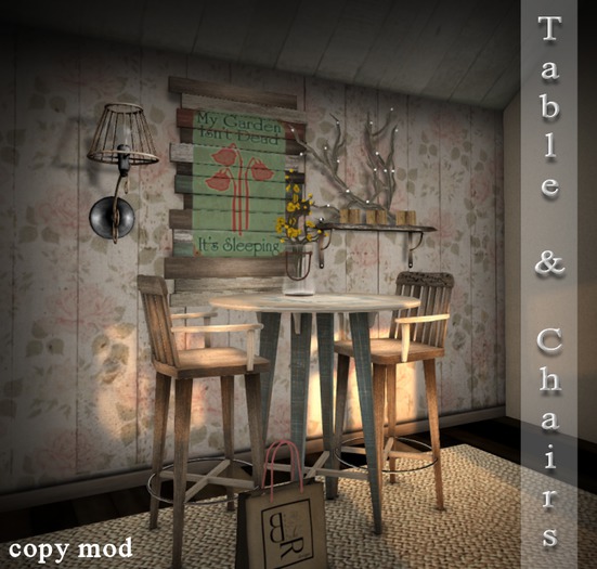 [BR] Rustic Hightop Table & Chairs