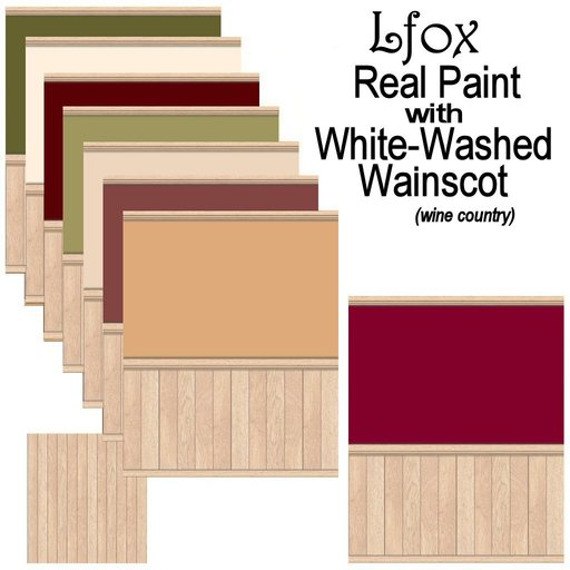 lfox Real Paint with White-Washed Pine Wainscot - Wine Country