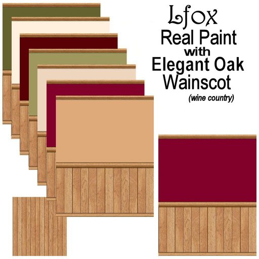 lfox Real Paint with Elegant Oak Wainscot - Wine Country