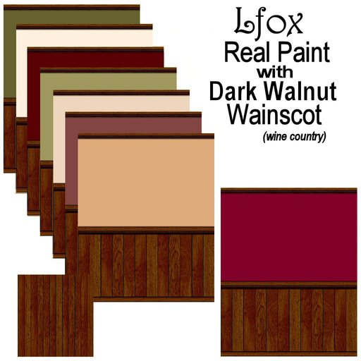 lfox Real Paint with Dark Walnut Wainscot - Wine Country