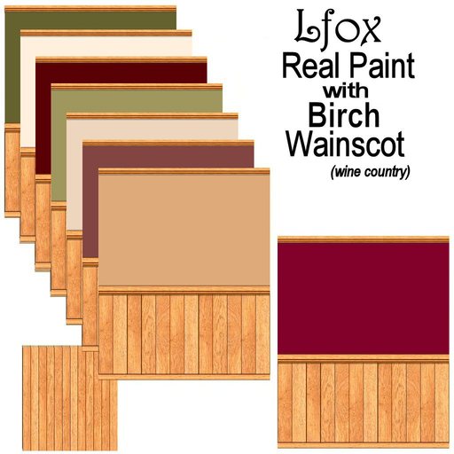 lfox Real Paint with Birch Wainscot - Wine Country