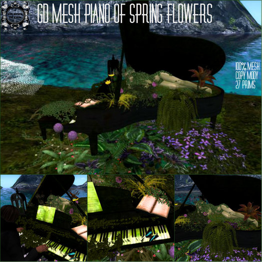 GD MESH PIANO OF SPRING FLOWERS