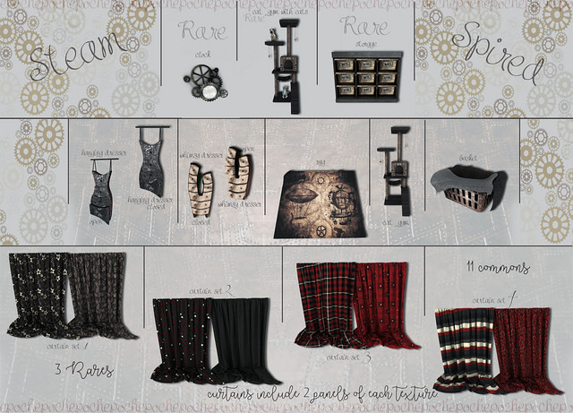 epoch steam-spired curtain set 1