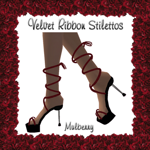 Velvet Ribbon Stilettos (Mulberry)
