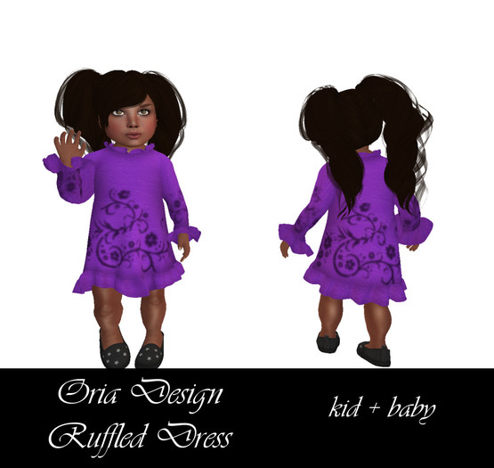 Oria Design - Toddleedoo Ruffled Dress Purple