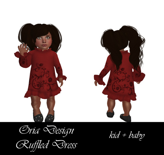 Oria Design - Toddleedoo Ruffled Dress Red