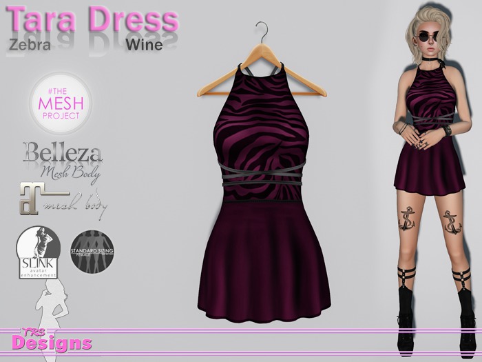 Tara Dress Zebra Wine