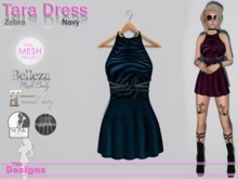 Tara Dress Zebra Navy