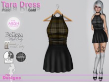 Tara Dress Plaid Gold