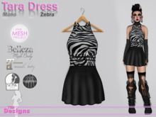 Tara Dress Mono Zebra