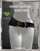 Res_Tasman Croco Belt Black /gold