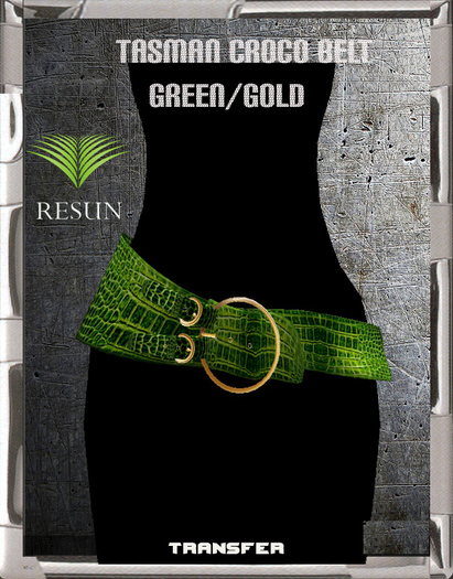 Res_Tasman Croco Belt Green/gold