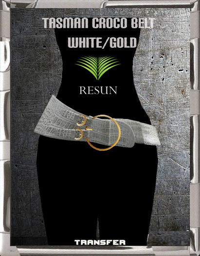 Res_Tasman Croco Belt White/Gold