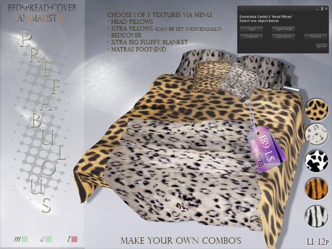 2017 Prefab-ulous Bedspread/Cover *Animalistic (Li: 12p)
