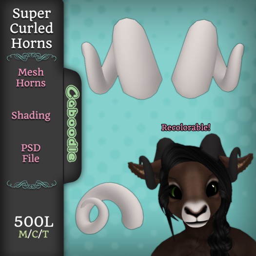 Caboodle {Super Curled Horns} FULL PERMS