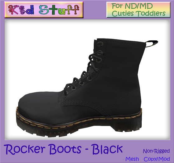 Second Life Marketplace KS Rocker Boots Black