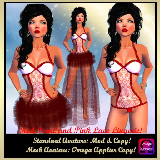 Red Pearls and Pink Lace Lingerie!