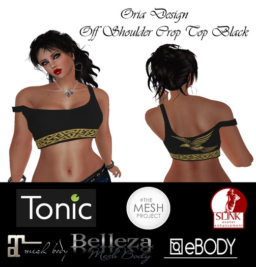 OD - Off Shoulder Crop Top Black