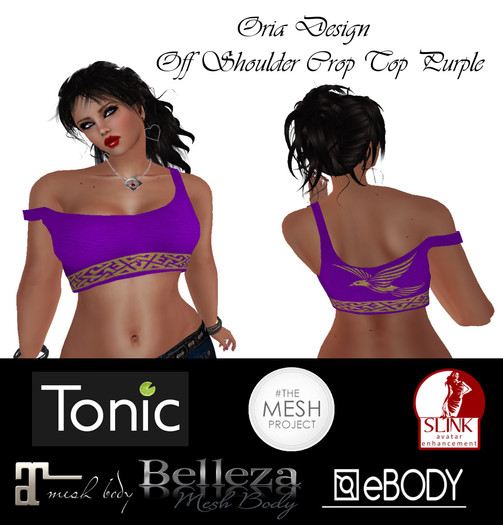 OD - Off Shoulder Crop Top Purple