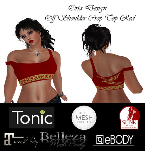 OD - Off Shoulder Crop Top Red